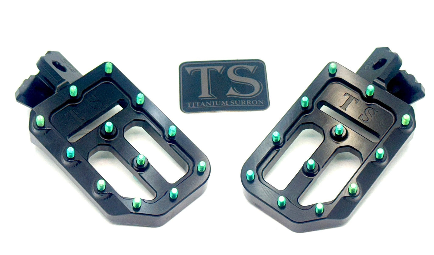 TS Foot Pegs W/ Titanium Grips for Most E-moto